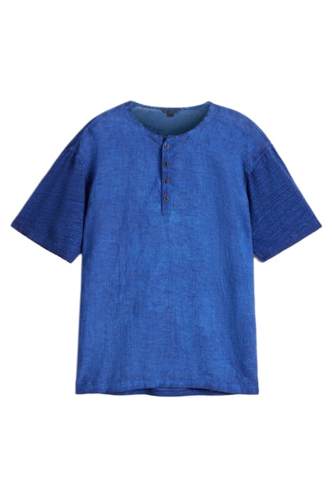 DYER REGULAR FIT SS HENLEY WITH WOVEN PA OFFICER BLUE 2