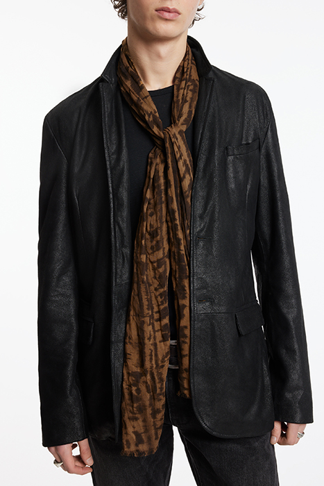 BLURRED ABSTRACT ART PRINTED SCARF COPPER 2