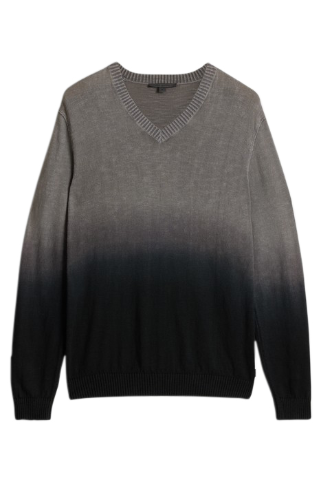 KANE LS SLUB COTTON VEE WITH DIP DYE SEAL GREY 2