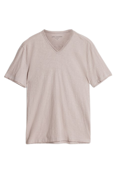 MILES SLUB V-NECK WITH CUT RAW EDGE DRIED PETAL 2