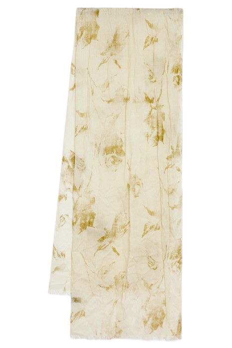 WATERCOLOR FLOWER COLD DYED SCARF MACADAMIA 2