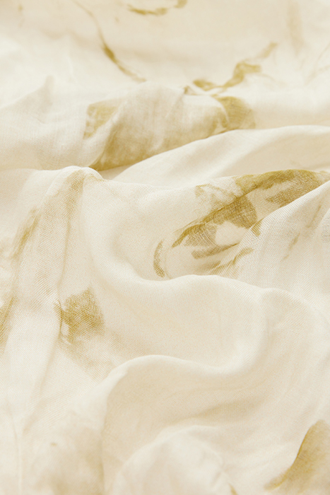 WATERCOLOR FLOWER COLD DYED SCARF MACADAMIA 3