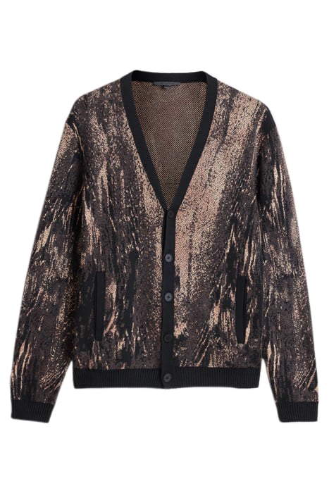 RAIDER LS WATERFALL JACQUARD CARDIGAN TERRA BROWN 2