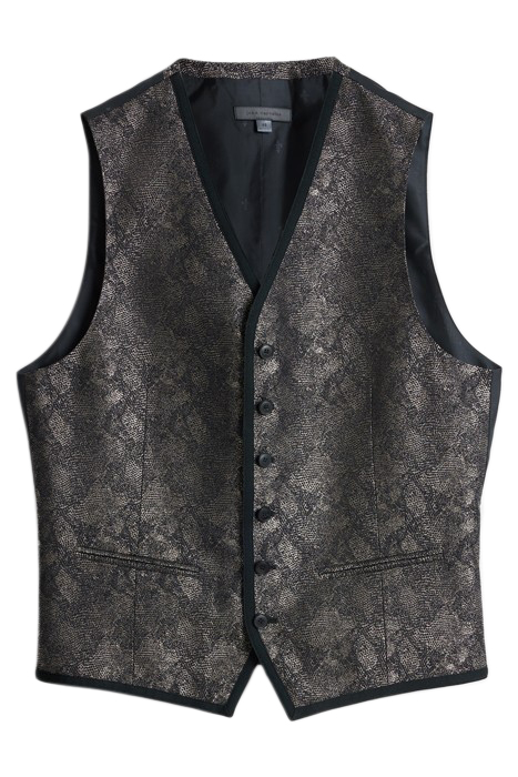 BUTTON FRONT CLOSURE VEST WITH SATIN TAP ALMOND 2