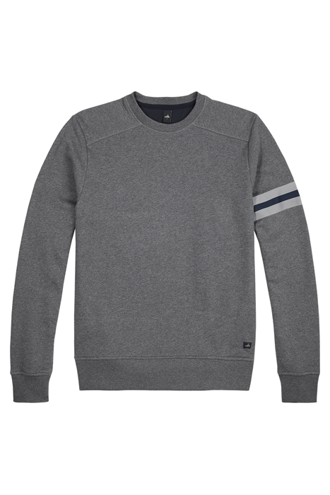 MOORE-BAND | CREW NECK SWEATER MID GREY MELANGE 1