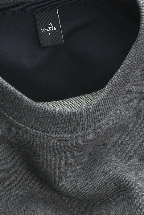 MOORE-BAND | CREW NECK SWEATER MID GREY MELANGE 2