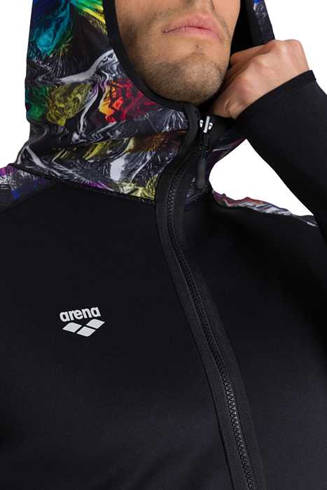 M HOODED SPACER REVERSIBLE F/Z JACKET BLACK-IRIDESCENT STRIP 10