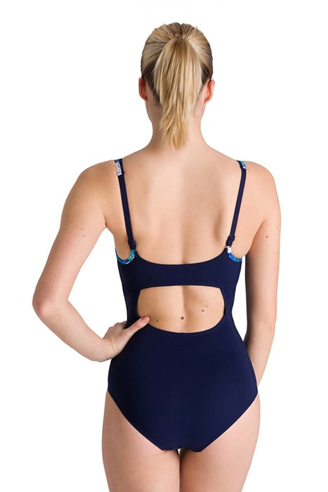 W JANE STRAP BACK ONE PIECE NAVY-NAVY MULTI 2