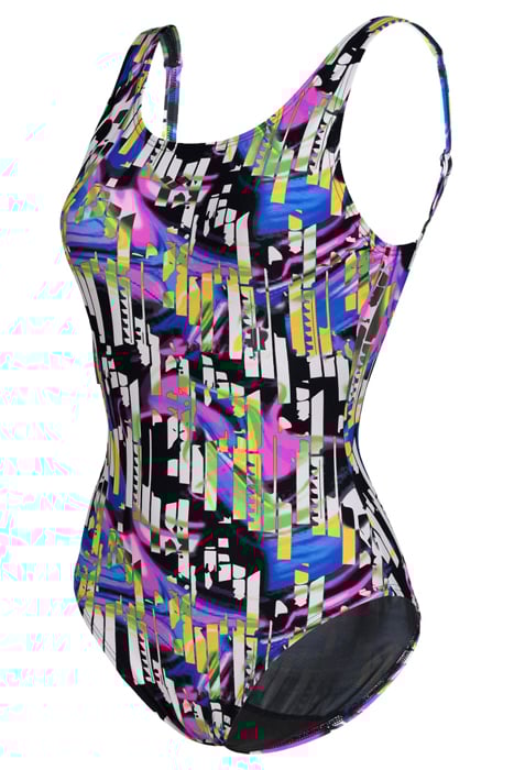 WOMEN'S BODYLIFT SWIMSUIT CAROLINA U BAC BLACK MULTI 6