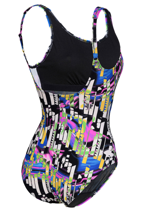 WOMEN'S BODYLIFT SWIMSUIT CAROLINA U BAC BLACK MULTI 7