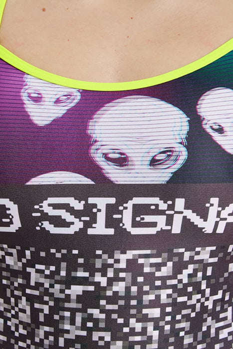 WOMEN'S CRAZY ARENA SWIMSUIT LACE BACK P BLACK-SOFT GREEN 9