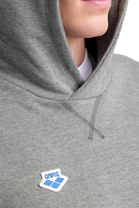 ARENA ICONS HOODED SWEAT SOLID DARKGREY MELANGE-WHITE-BLA 9