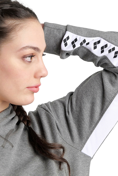 ARENA ICONS HOODED SWEAT SOLID DARKGREY MELANGE-WHITE-BLA 10