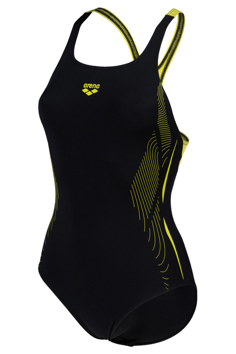 WOMEN'S SWIMSUIT SWIM PRO BACK GRAPHIC L BLACK-SOFT GREEN 3