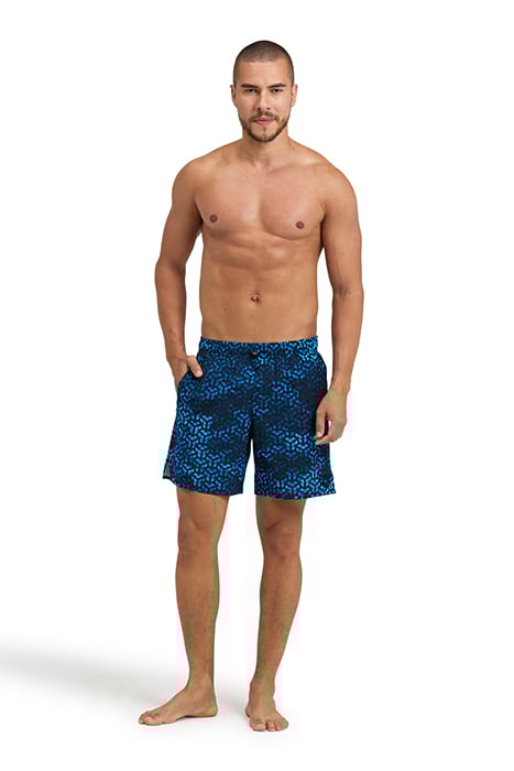 MEN'S ARENA EVO BEACH BOXER AO BLACK-TURQUOISE MULTI 3