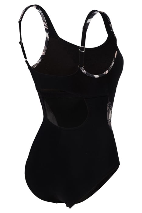 WOMEN'S BODYLIFT SWIMSUIT FRANCY STRAP B BLACK-WHITE MULTI 7