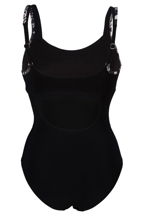 WOMEN'S BODYLIFT SWIMSUIT FRANCY STRAP B BLACK-WHITE MULTI 5