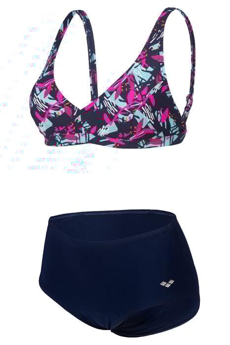 WOMEN'S BODYLIFT SWIMSUIT FRANCY TWO PI NAVY-FREAK ROSE MULT 6