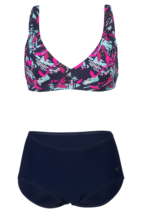 WOMEN'S BODYLIFT SWIMSUIT FRANCY TWO PI NAVY-FREAK ROSE MULT 4