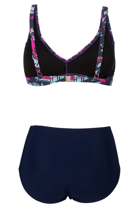 WOMEN'S BODYLIFT SWIMSUIT FRANCY TWO PI NAVY-FREAK ROSE MULT 5