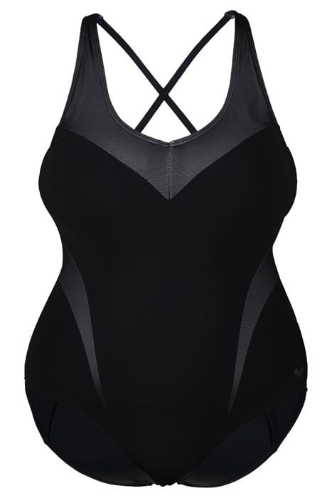 W ISABEL LIGHT CROSS BACK ONE PIECE PLUS BLACK-WHITE 3