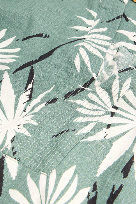 JUNE LINEN SHIFT DRE GREEN PRINTED 4