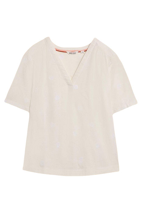 ELODIE LINEN BLEND TOP NATURAL WHITE 2