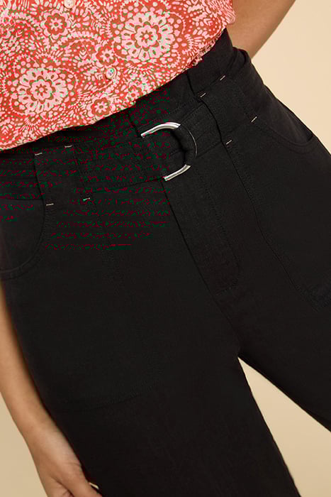 TEAKIE TENCEL LINEN TROUSER PURE BLACK 4