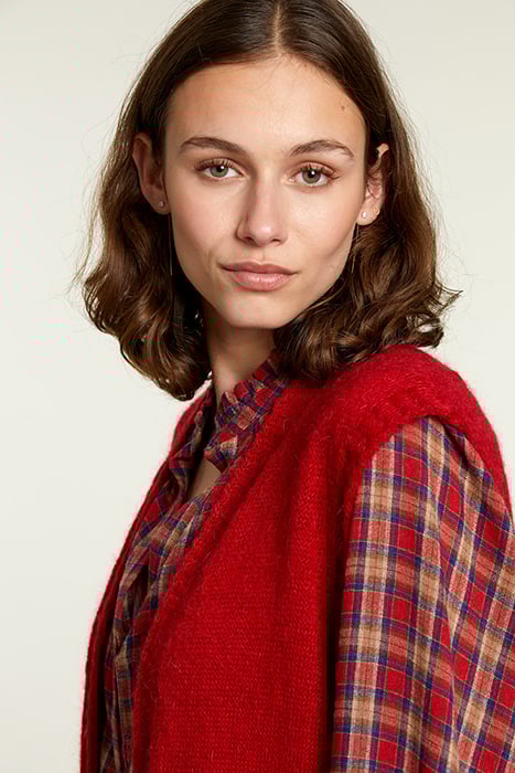 RED SLEEVELESS CARDIGAN 4