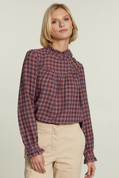 MULTI CHECKED SHIRT FANTASY NECKLINE 1
