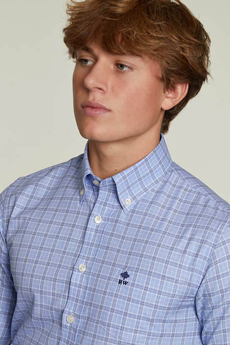 CHECKED SHIRT BLUE/WHITE - S 4