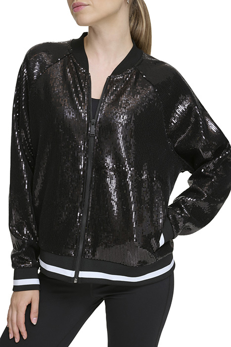 SEQUIN FULL ZIP BOMB BLACK by DKNY
