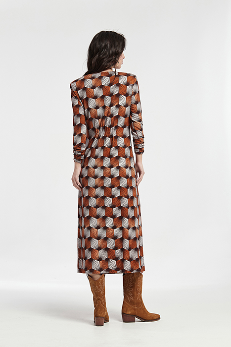 FRONT KNOT DETAIL CONTO DRESS RUSSET ORANGE 2