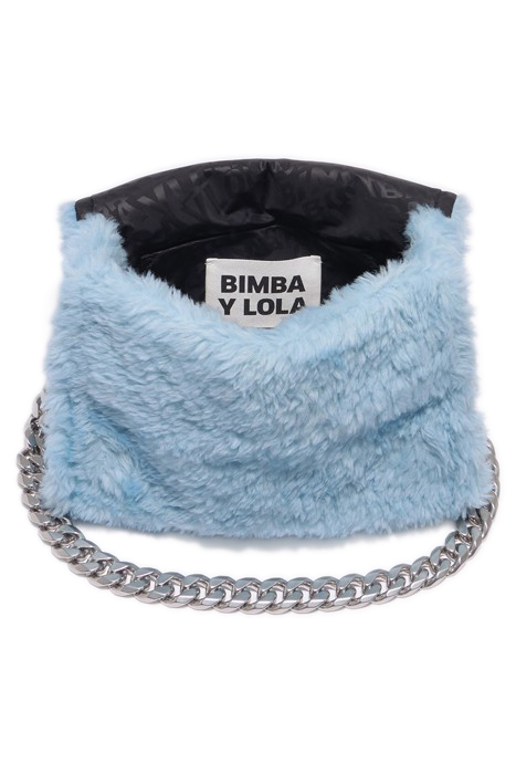 M LIGHT BLUE FUR SHOULDER BAG 3