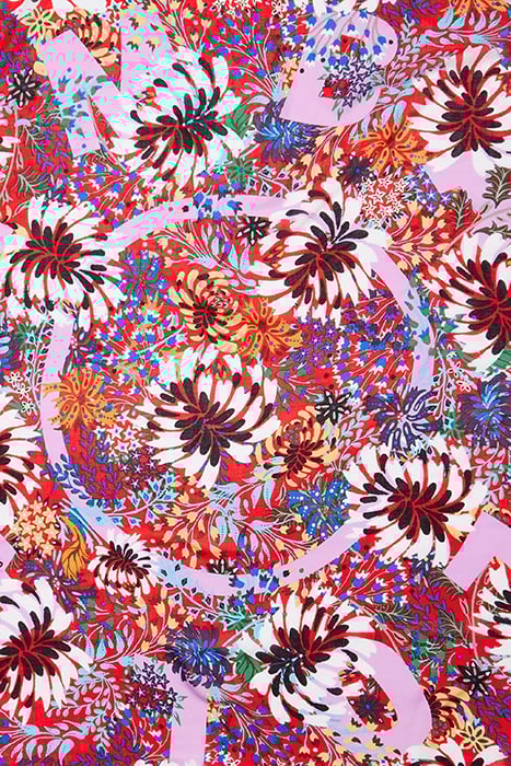 RED FLORAL LOGO SHAWL 3