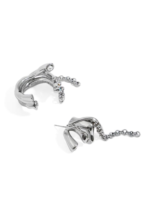 TEXTURED CHAIN CRYSTALS EARRING 2