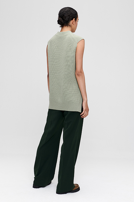 BIBA RIBBED SLEEVELESS TOP SAGE GREEN 3