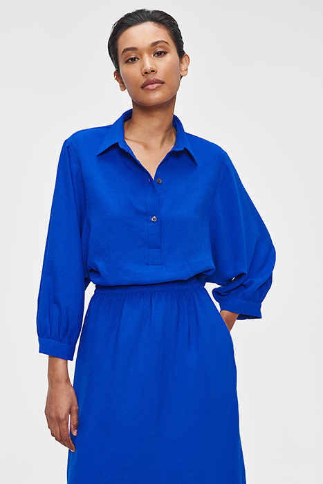 FLUID WAISTED DRESS BLUE 3