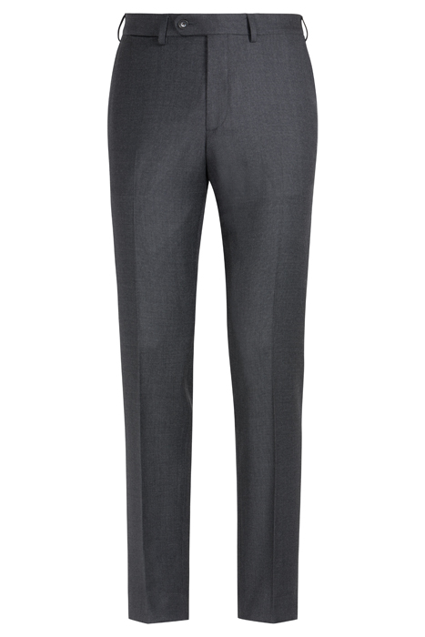 DARK GREY BIRD'S EYE SLIM LEG STRAIGHT TROUSERS 2