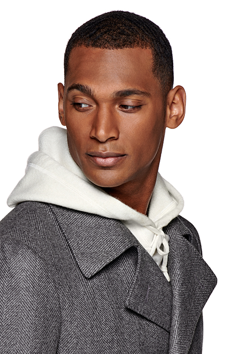 LIGHT GREY HERRINGBONE PEACOAT 8