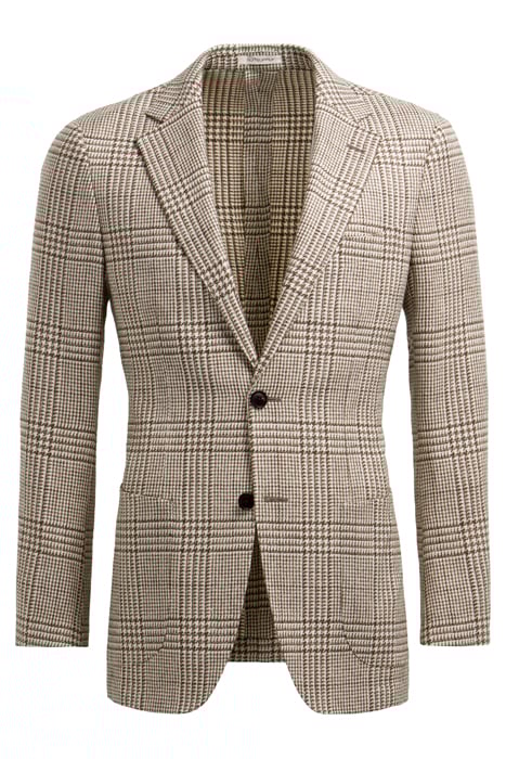 MID BROWN CHECKED TAILORED FIT HAVANA BLAZER 3