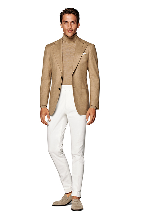LIGHT BROWN TAILORED FIT HAVANA BLAZER 5