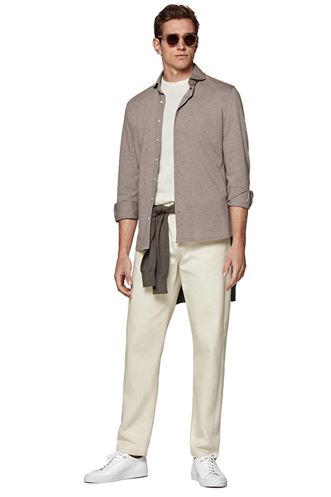 LIGHT BROWN EXTRA SLIM FIT SHIRT 2