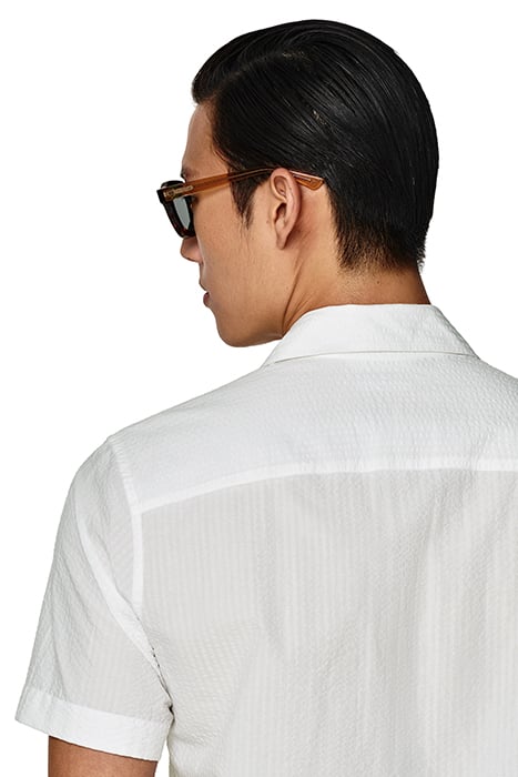 WHITE CAMP COLLAR SLIM FIT SHIRT 6
