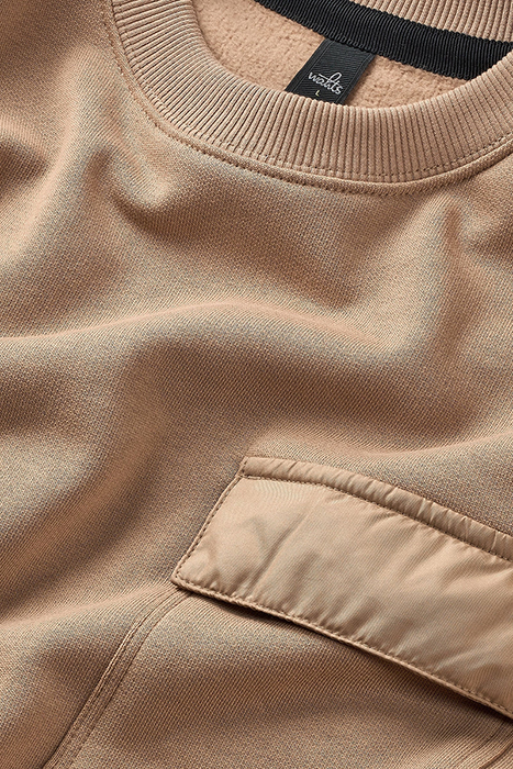 MOORE-POCKET | CHEST POCKET SWEATER DEEP BEIGE 2