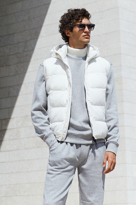 GUNNER | COTTON CASHMERE SWEATER LIGHT GREY MELANGE 3