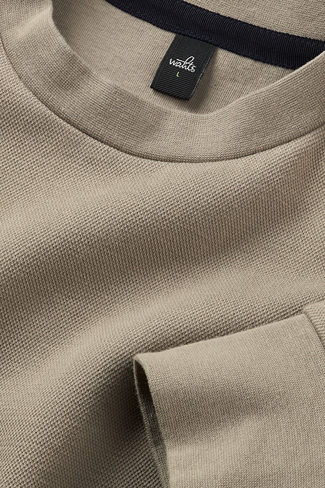 CAMPBELL | DOUBLE FACE PIQUÉ SWEATER SLATE BEIGE 2