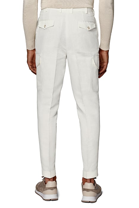 WHITE WIDE LEG TAPERED TROUSERS 2