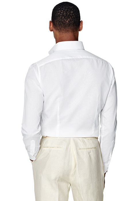 WHITE ONE PIECE COLLAR EXTRA SLIM FIT SHIRT 2