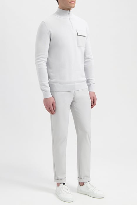 LEWIS | COTTON HALF ZIP PULLOVER LIGHT GREY 3